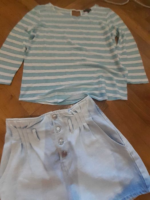 Pantaloni scurți Zara si bluza Massimo Dutti mărime S