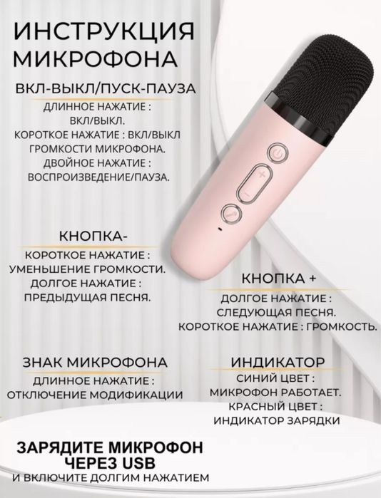 Мини колонка с микррфоном