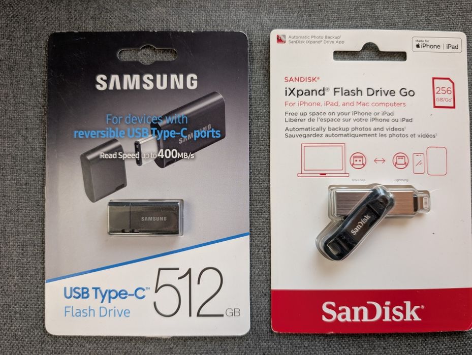 SIGILAT - Stick Flash Drive - Samsung 512GB - Sandisk iXpand 256GB