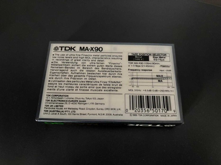 Tdk MA-X 90 min. caseta noua sigilata, made in Japan