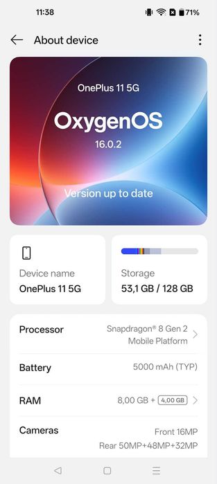 Vand Oneplus 11 cu cutie accesorii si factura + garantie