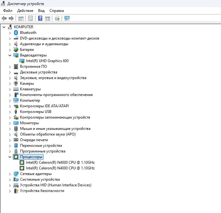 Ноутбуе Lenovo celeron N4000