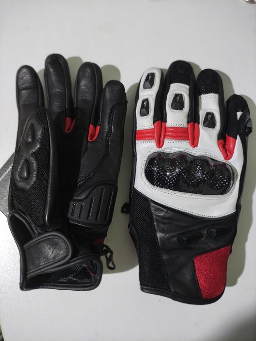 Manusi moto piele naturala SM Striker Red-White Short S, M, L, XL, 2XL