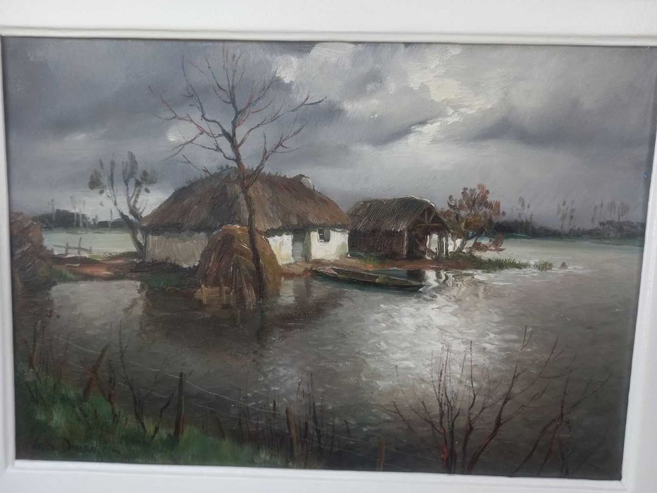 Beautiful Framed Landscape Oil Painting by Ivon Dolufrae