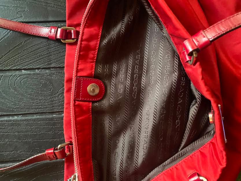 Geantă Prada Tessuto Basic Cherry