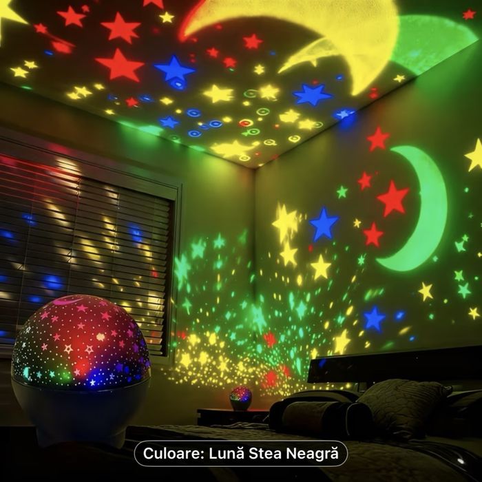 Lampa de noapte cu proiectie stele si luna!