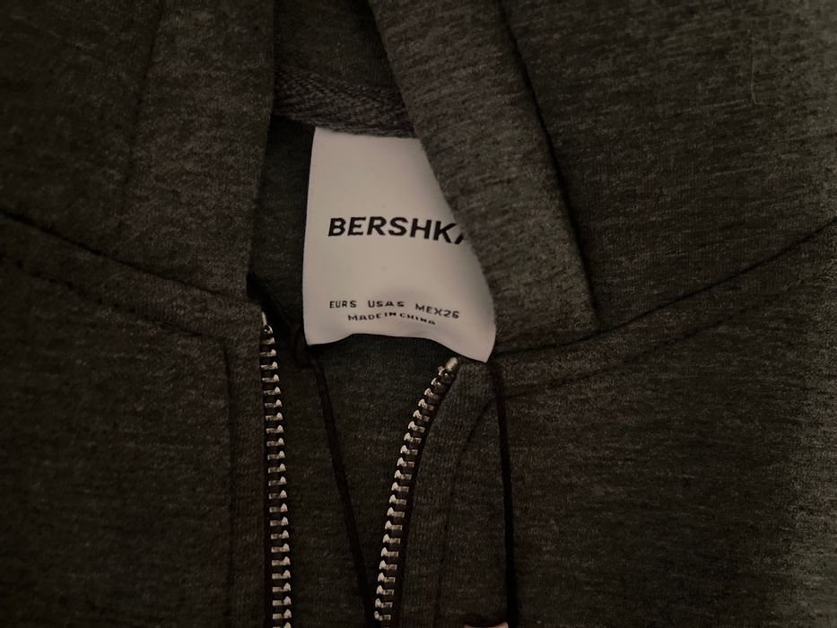 Bershka сив neoprene суичър с цип