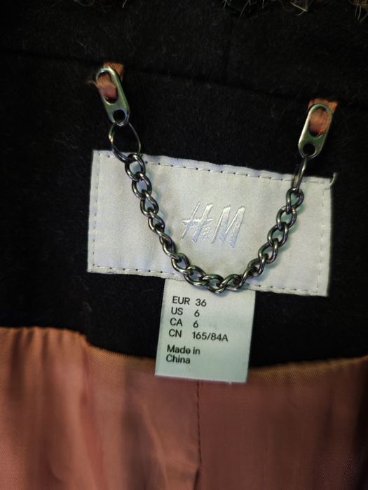 Palton lana H&M Premium cu blăniță detașabilă