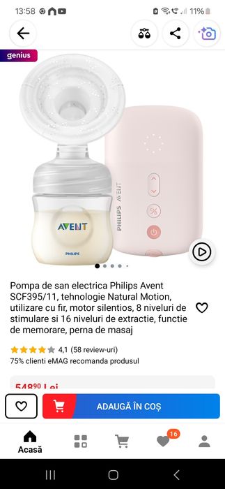 Pompa de san electrica Philips Avent