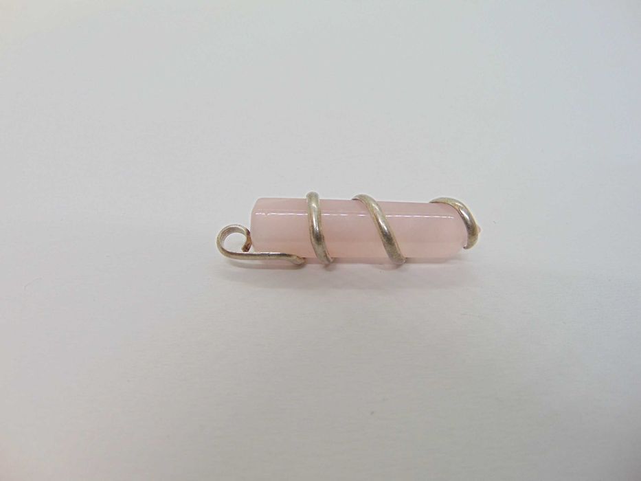 Pandantiv cristal quartz roz si argint
