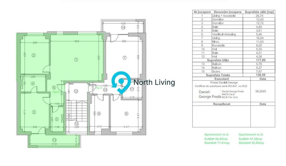 Apartament 3 camere | 2 băi | balcon | Străulești | etaj 2