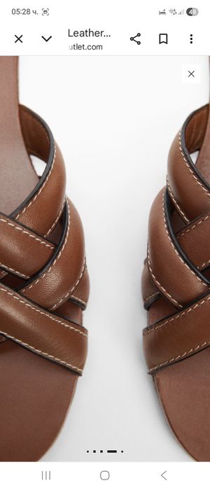 Дамски чехли от Манго/Mango, естествена кожа  38 размер