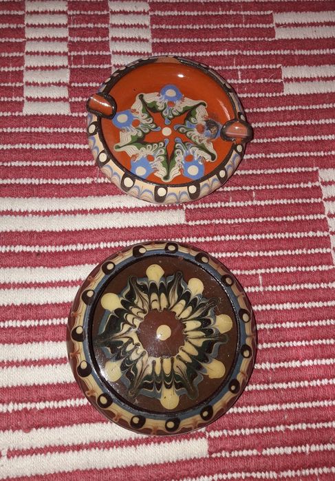 Керамични съдове - Кана,Гърне , Свещник и пепелник