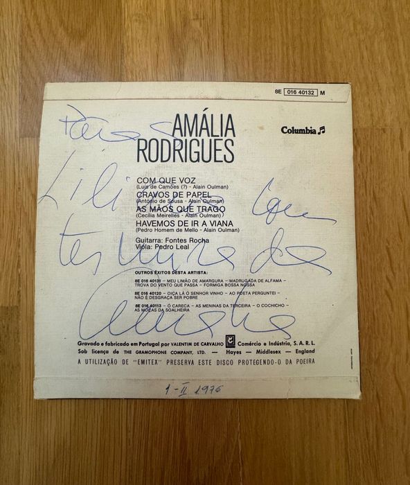 Doua viniluri EP de colectie cu autograf Amalia Rodrigues, 1976, foarte rare