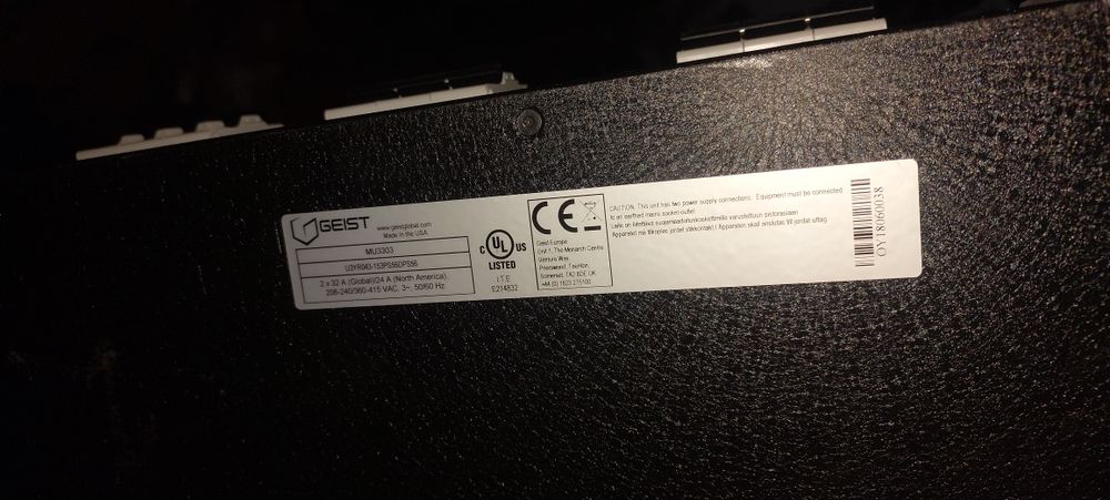 PDU( Power Distribution Unit) 3U Rack 2 x 32/ 24A  GEIST USA 4 Prize