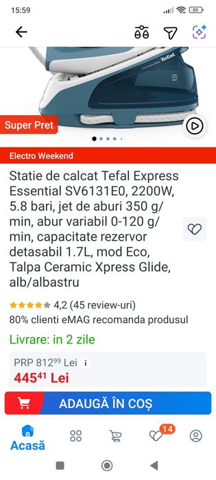 Statie Calcat Tefal SV 6131
