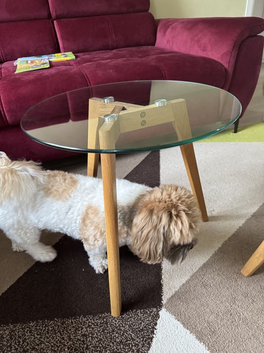 Set de 2 mese de cafea Sticlă