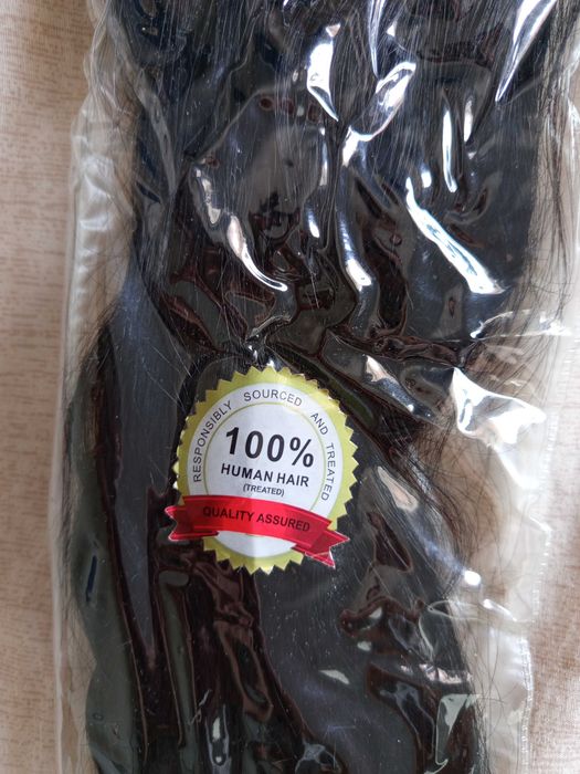 100% естествена коса- черна