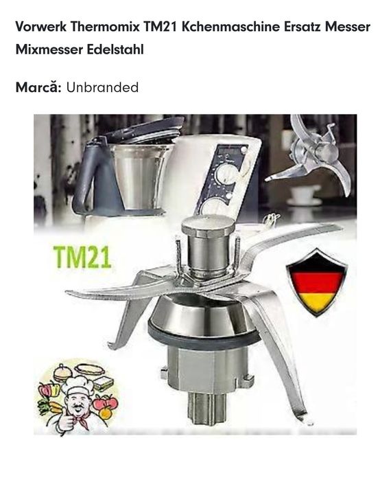 Cuțit thermomix Tm 21 sau vortex. Trimit prin OLX cu verificare colet.