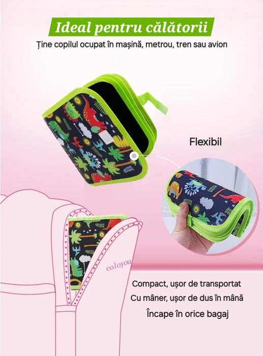 Carte Tabla Magică cu cadou: carioci&șervețele. Reutilizabilă.2 culori