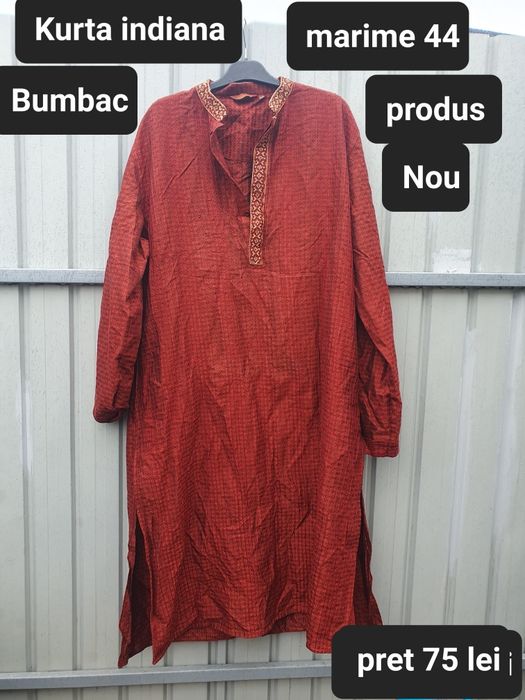 Kurta indiana / bumbac / Nou