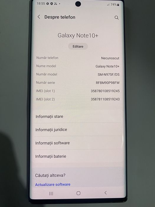 Telefon Samsung Galaxy Note 10+ (256 de GB) in stare impecabila