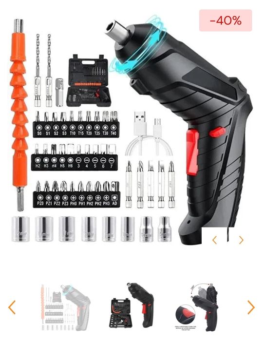 Surubelnita electrica multifunctionala insurubat gaurit lithium USB c 49 ron