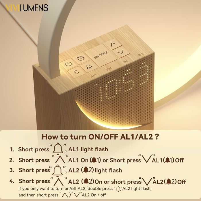 Будилник Sunrise, светлина за събуждане, помощ за сън