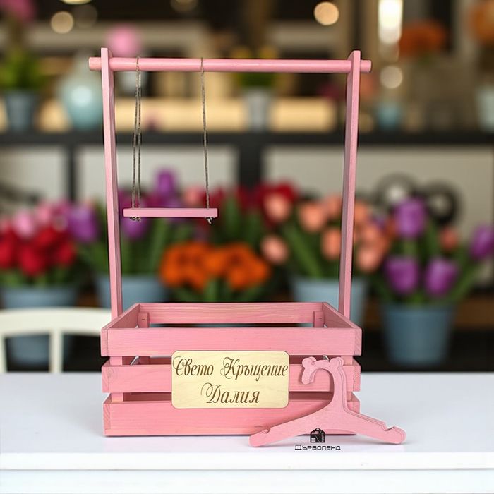 Бебешко гардеробче, Розово, Бебешка кошница за новородено и кръщение.