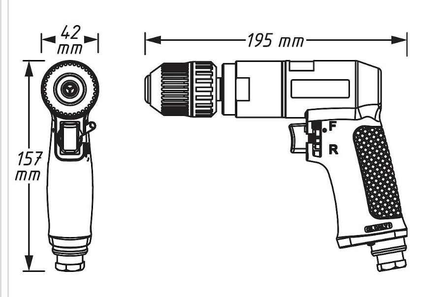Masina de gaurit pneumatica Hazet, presiune de actionare 6.3 bar, tura