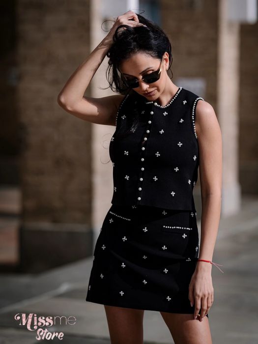 Дамски сет с перли пола и топ Maje S