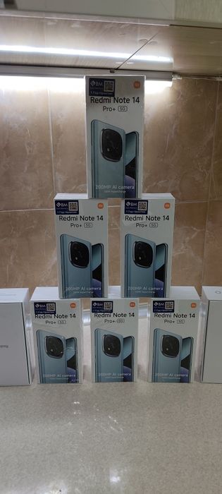 Redmi note 14 pro+ 5G 8+8/16/256 GB 
100% оригинал. 
Глобал версия.
Им