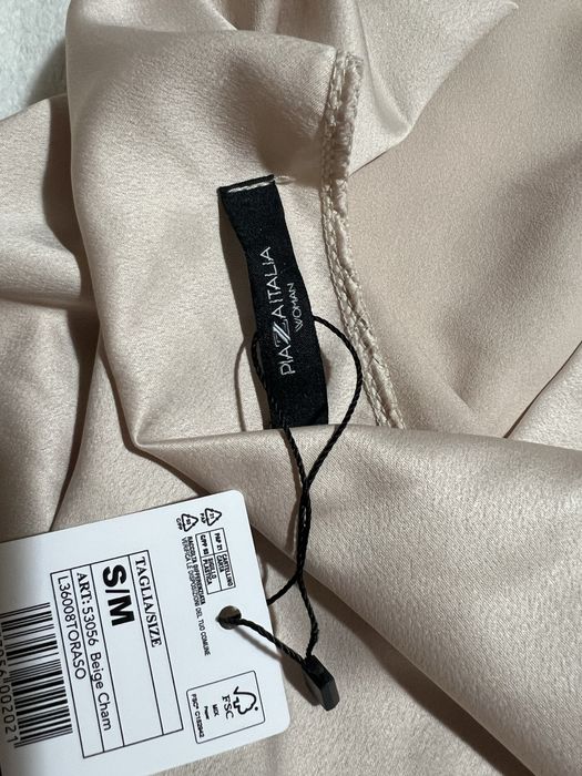 Bluza Bej din satin cu spatele gol