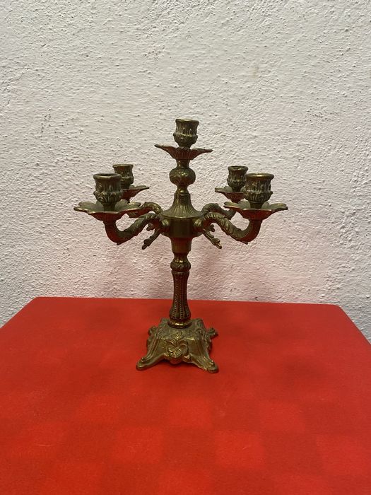 Стар бароков свещник от месинг