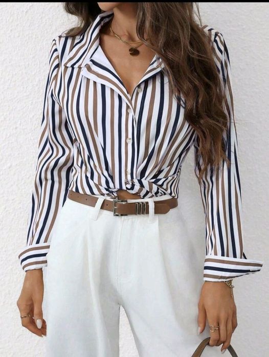 Cămașă stil Office/Casual cu dungi Noua