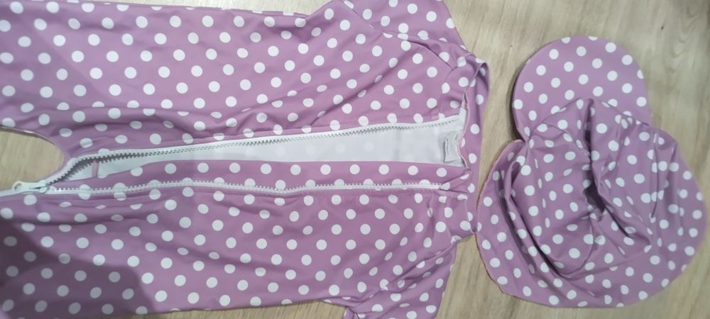 Costum de baie+palarie ,nylon, 80 cm, mov, Bonverano