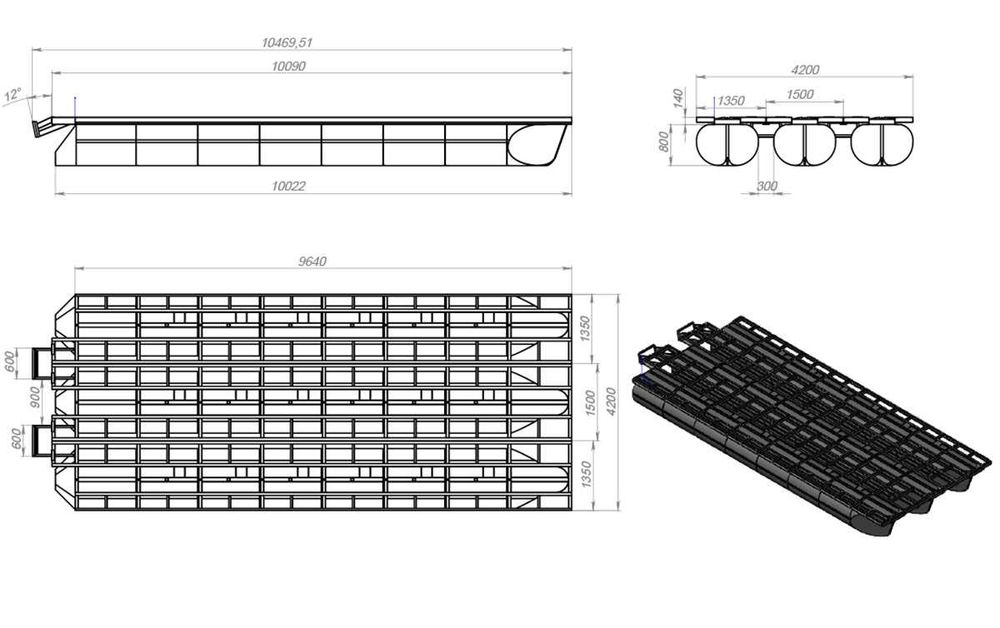 Flotoare pentru constructie ponton catamaran, trimaran