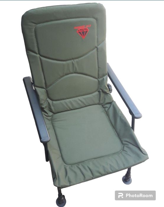 Scaun Pescuit Cu Cotiere DIAMANT ALB Spatar si picioare reglabile