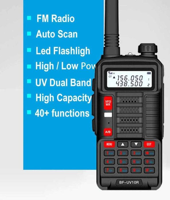 Baofeng BF-UV10R Plus 20W 8800mAh Радиостанция 128 канала LED фенерче