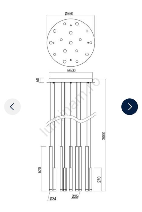 Lustră LED pe cablu Redo 01-2058 MADISON 16xLED/4W/230V auriu
