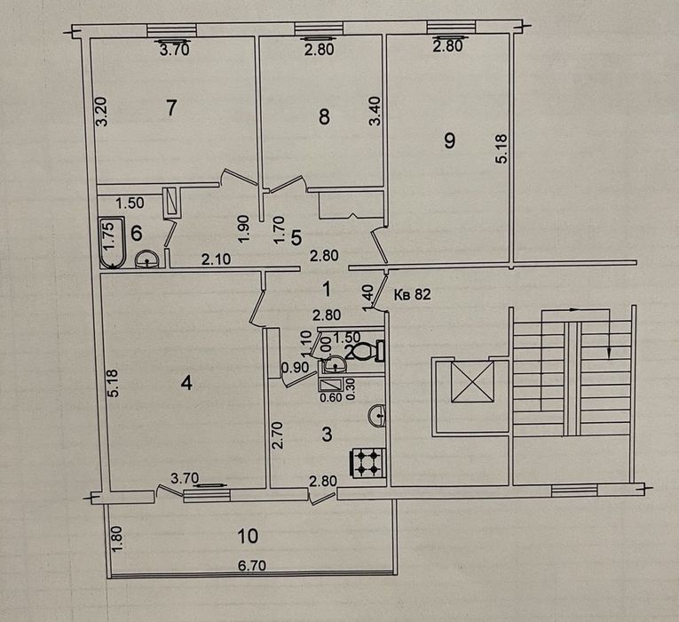 Продам 4-х комнатеую квартиру на 12 кв.ЮА