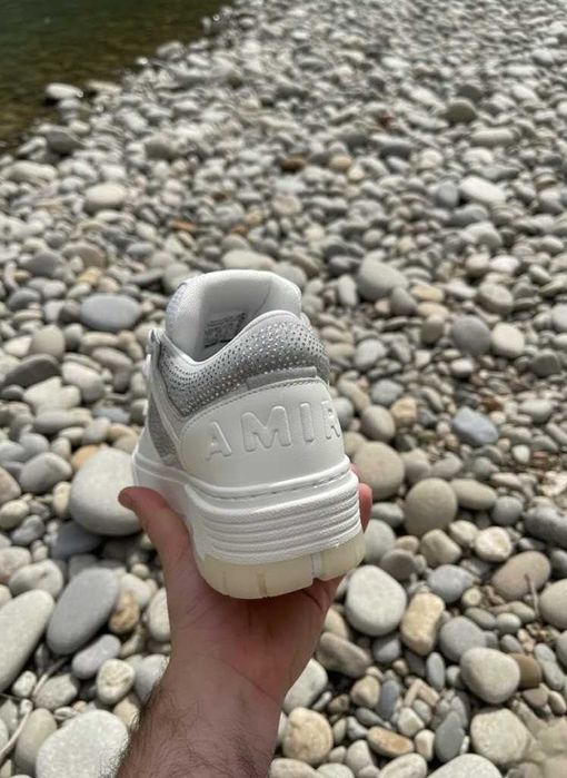 Adidasi AMIRI MA 1 Alb Crystal - Pietricele - Glitter
