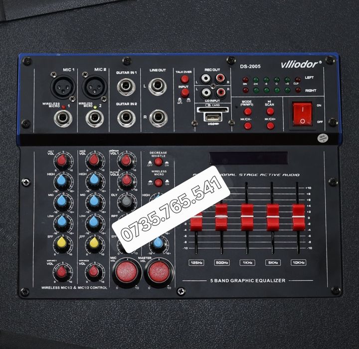 Boxe profesionale Vlliodor 2005 mixer blueetoth USB 800W NOU