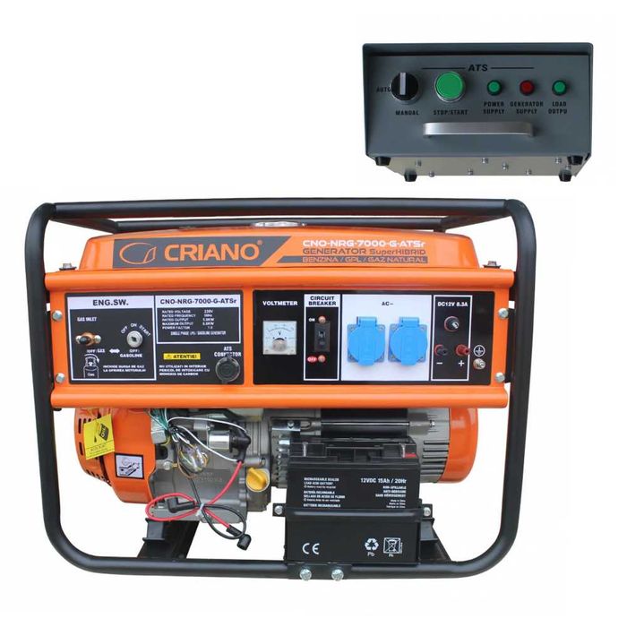 Generator hibrid GPL/Gaz/Benzina 230V 5,5 kW CNO-NRG-7000-G-ATSr cuATS
