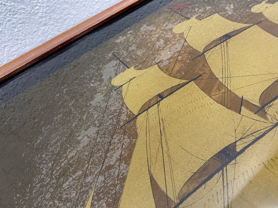 Англия обратна рисунка върху стъкло кораб The Daniel Enderby 1950