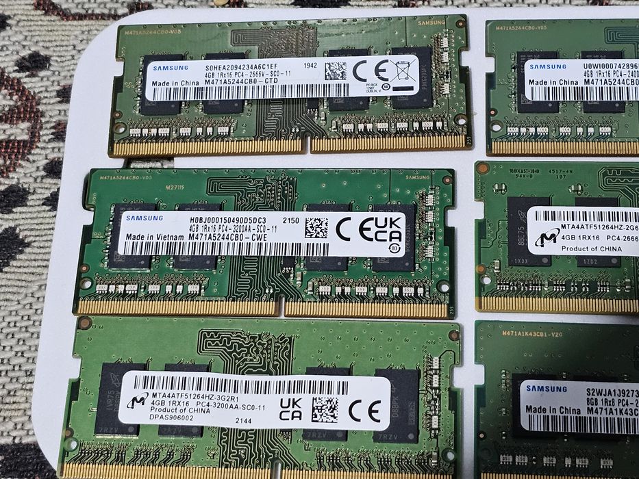 Lot RAM DDR4  sodimm 4GB  / 8GB pc4  pentru laptopuri , diferite frecv