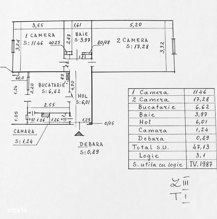 Apartament 2 camere decomandate 50mp, et3/4 - Marasti