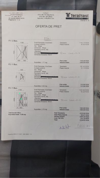 Geamuri terpomane tripan culoare maro