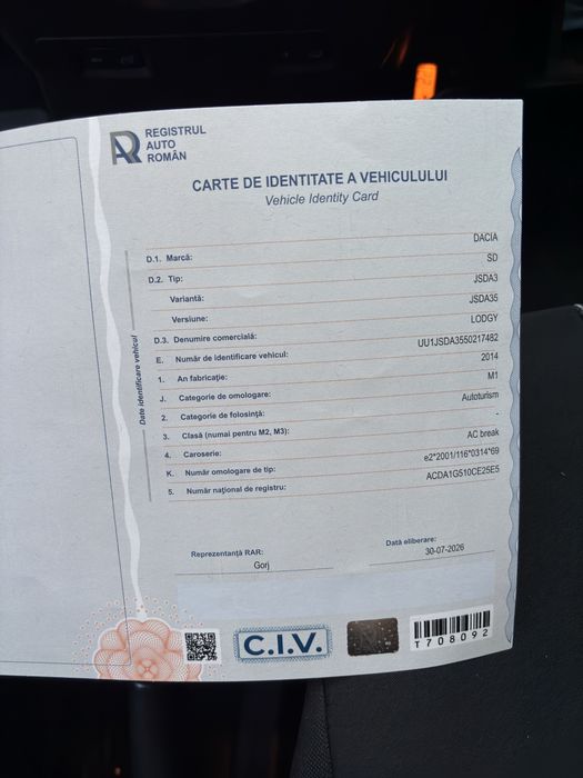 Vand Dacia Lodgy 1.6mpi