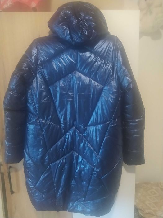 Пуховик, синий теплый